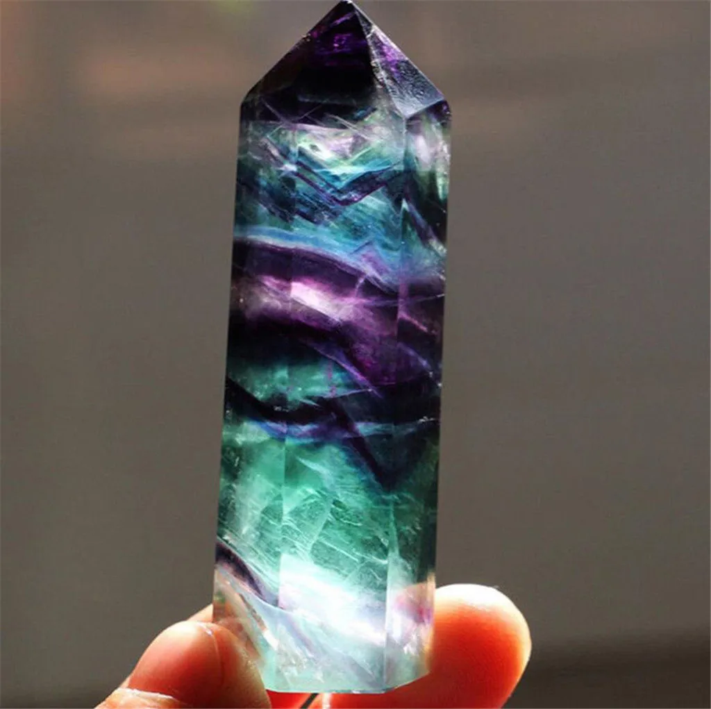 Natürlicher Fluorit Quarz Kristalls tein Amethyst sechseckiger – Bild 4