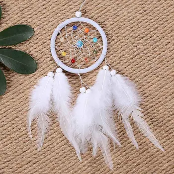 Boho-Stil Feder-Traumfänger Traumhafte Kunst-Wanddekoration Handgefertigte Hängende Dekoration