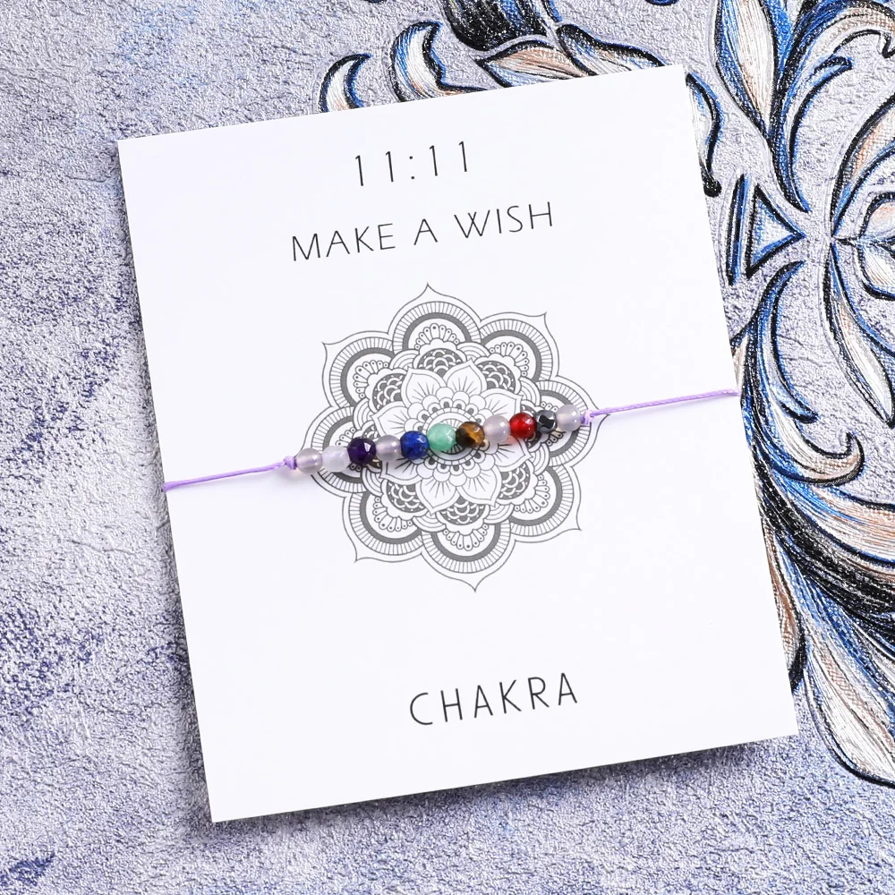 Chakra-Wunsch-Armband, natürliche 7-Chakra-Kristalle, Yoga – Bild 5
