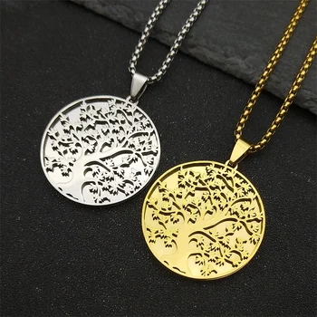 Baum des Lebens Anhänger Halskette für Frauen Männer Edelstahl Gold Silber Farbe Liebe Amulett Kette Schmuck