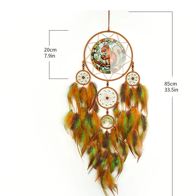 Eichhörnchen-Traumfänger Wandbehang Handgefertigter – Bild 4