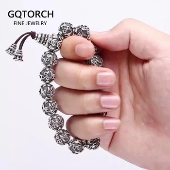 Sanskrit Sechs Worte Graviert Buddha Armband OM Mala Perlen Armbänder Für Männer Und Frauen Mantra Gebet