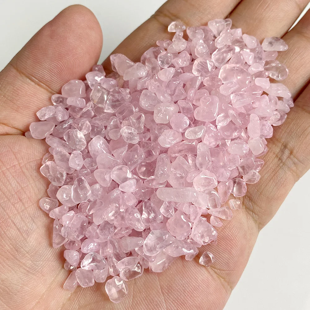 Natürliche Rosenquarz Chip Perlen rohen rosa Kristall getrommelt Kies – Bild 4