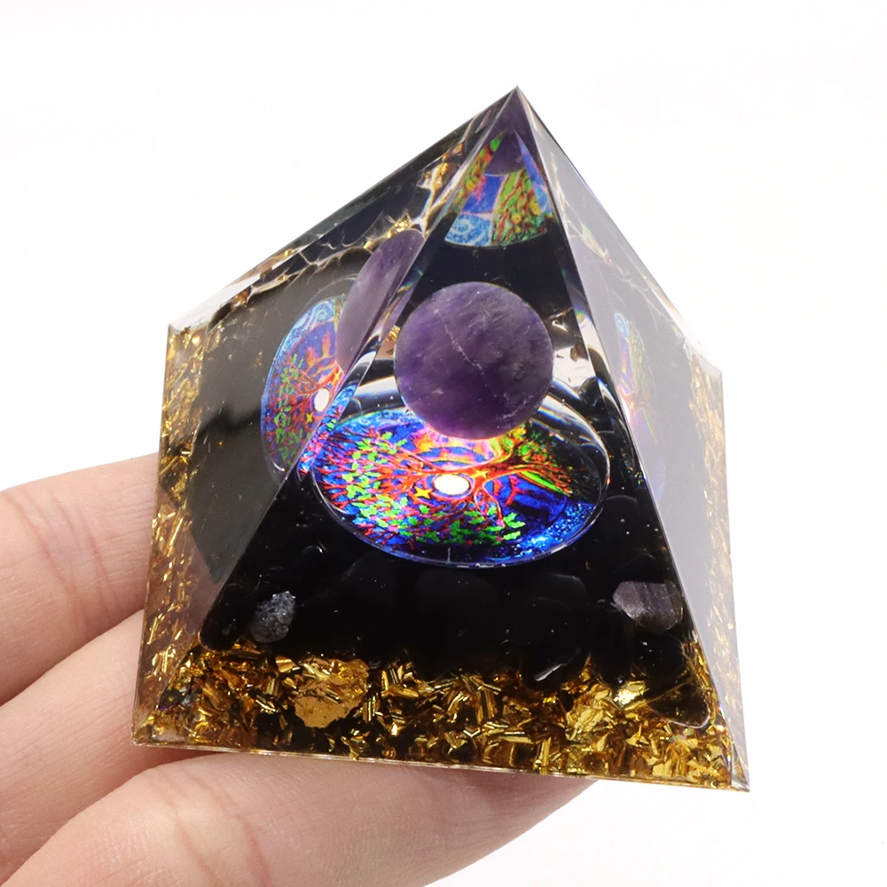 5cm Energie pyramide Orgonit Kristall Reiki Chakra Multi plikator – Bild 4