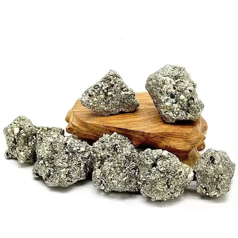 Natürlicher Pyrit, Rohstein, Kristallcluster, Felsen, Mineralenergie – Bild 2