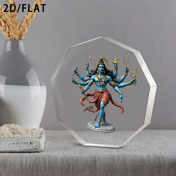 2D, Shiva God Acryl-Desktop-Dekoration - exquisites Hindu-Statuen-Logo, geeignet für Zuhause, Büro