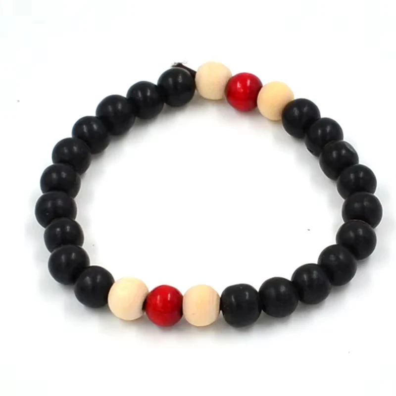 108 Perlen 8 mm natürliches Sandelholz buddhistischer Buddha Meditationsperlen Armband für Frauen Männer