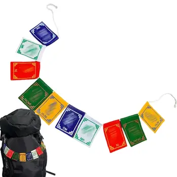 Mini Traditionelle Tibetische Gebetsfahnen 5 Elementfarben Handgefertigte Windpferd-Affirmationsfahnen