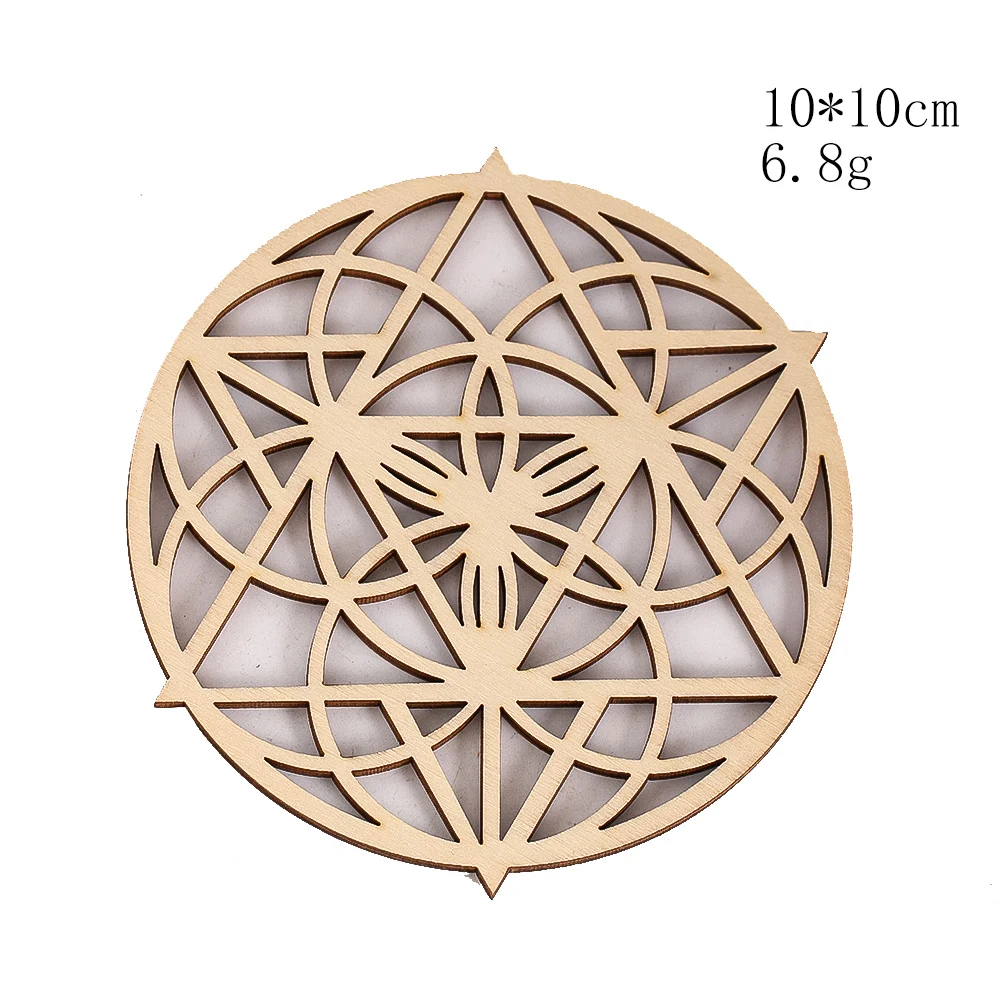 3,9 Zoll Mandala Heilige Geometrie Holz Blume des Lebens Wandkunst Spirituelle Yoga Meditation Chakra Kristall