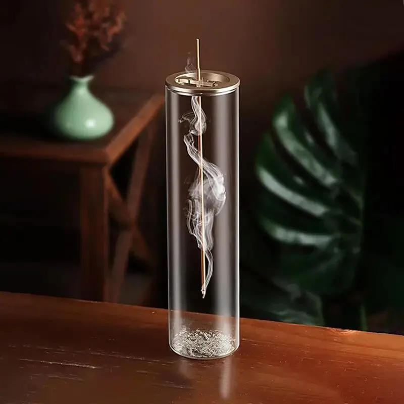 Rohrformiger Räucherstäbchenhalter aus Glas, vertikaler – Bild 6