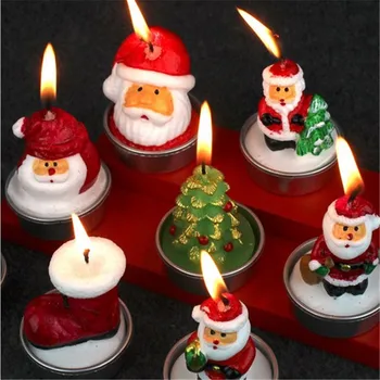 Weihnachtsbaum-Duftkerze, handgefertigt, Weihnachtsmann, niedliche Sojawachskerzen, Schneemann