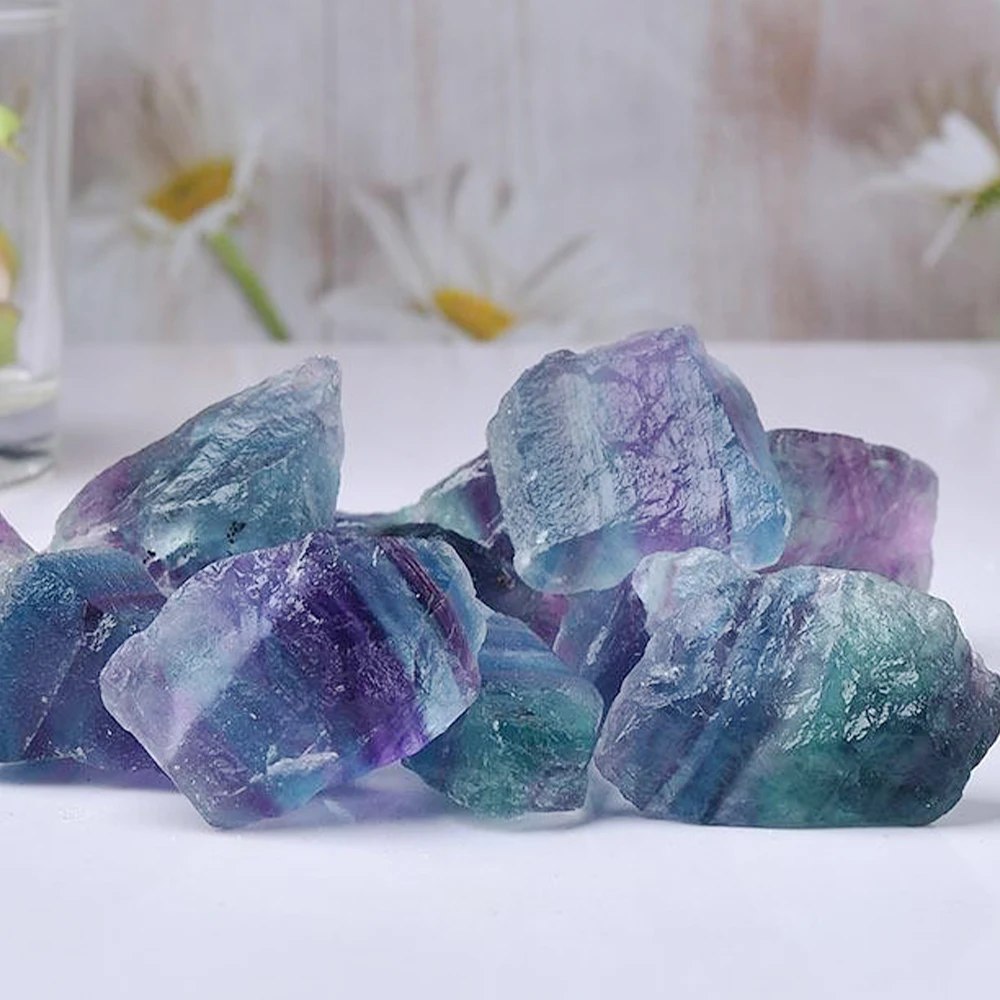 Natürliche Farbe Fluorit Kristall Mineralien Landschaft Gestein Probe Mineral dekorative Masse unregelmäßige