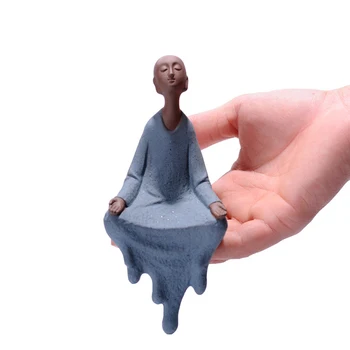 Keramik kleine Mönch Figur kleine Mönch Figuren kleine Buddha Mönch Statue Desktop dekorative Skulptur