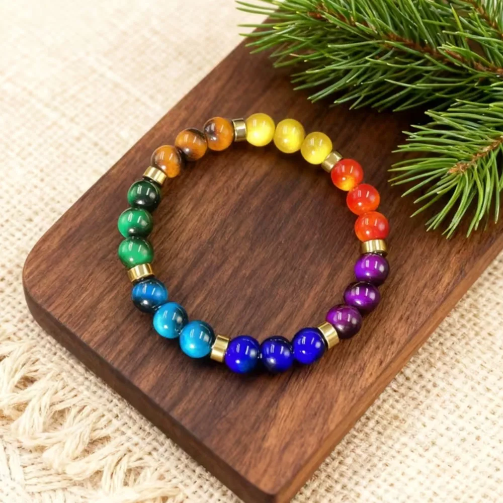 Sieben Chakra-Yoga-Meditation, natürliches Tigerauge – Bild 4