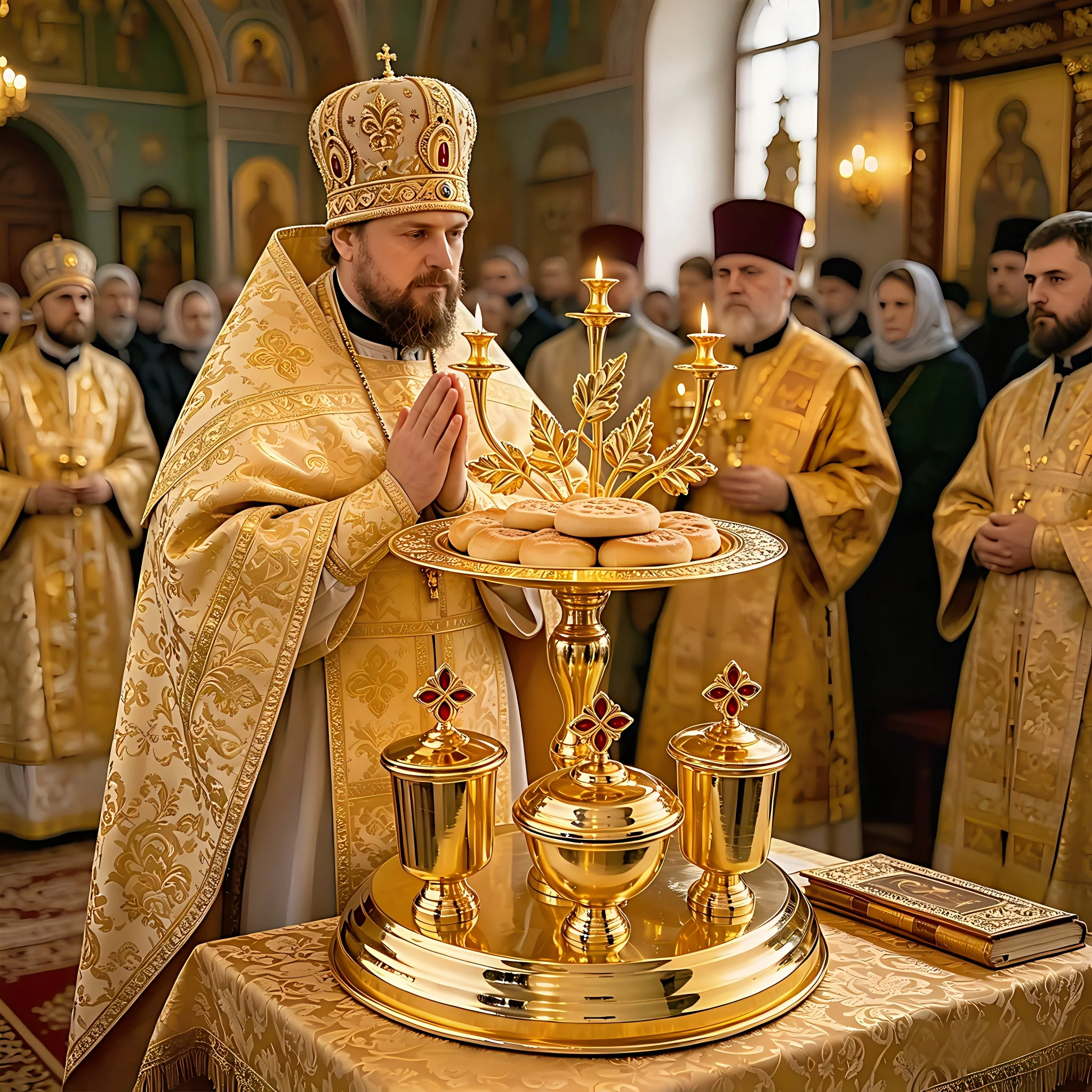Orthodoxe Mehrschichtige Zeremonielle Utensilien Kerzenhalter Heilige Gegenstände Aufbewahrung Glaubenserbe