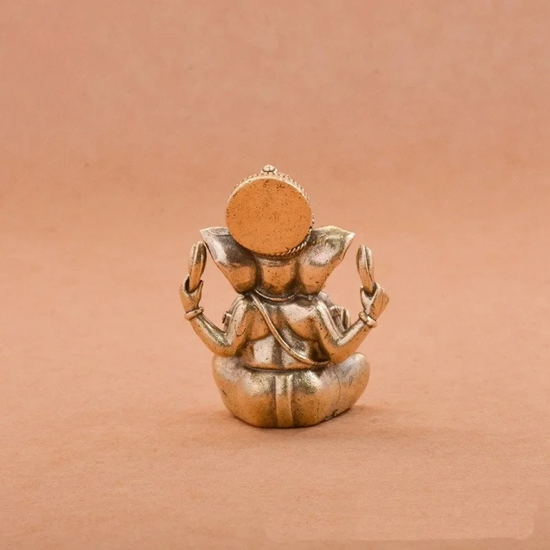 Retro-Messingstatue des Gottes Ganesha, Buddha-Ornamente – Bild 3