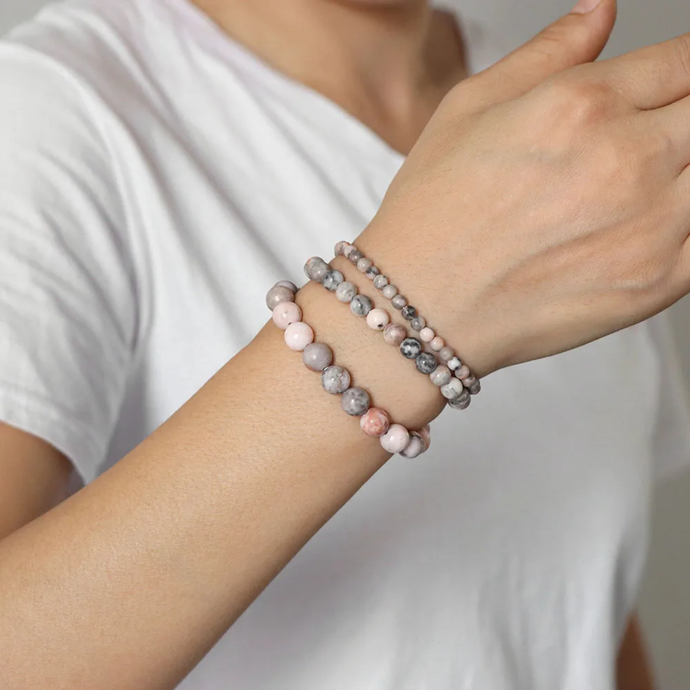 Natürliche Stein Perlen Armband Für Frauen Männer 4 6 8 MM (3 Stück) – Bild 6