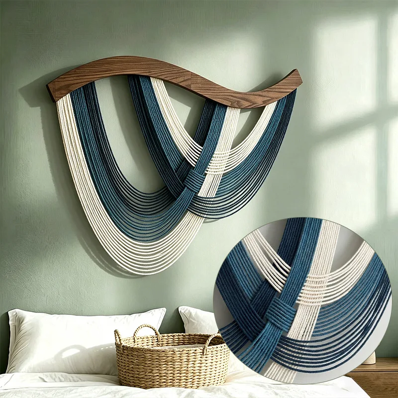 Makramee Wandbehang Boho Deko Wandteppich Handgefertigte – Bild 3