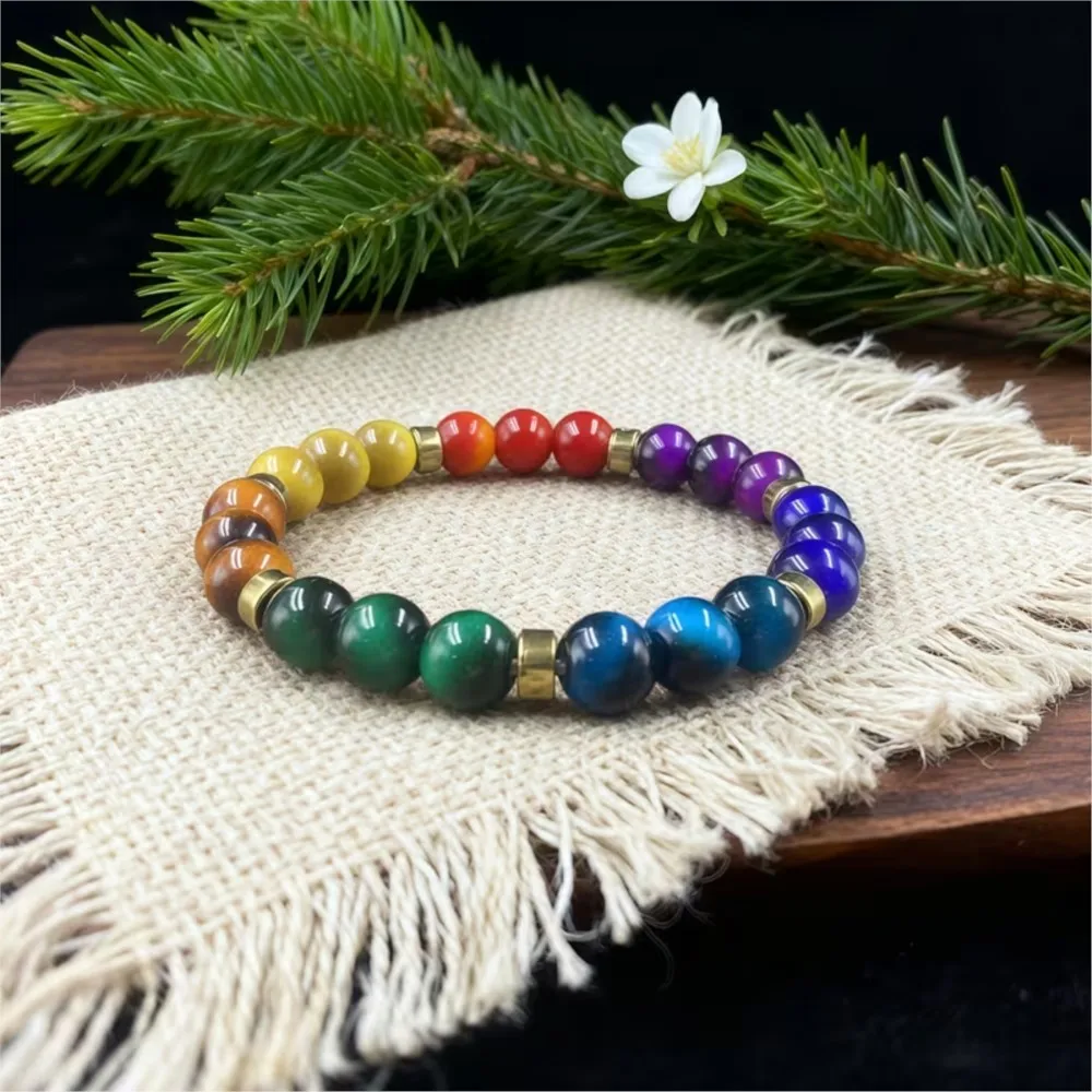 Sieben Chakra-Yoga-Meditation, natürliches Tigerauge – Bild 5