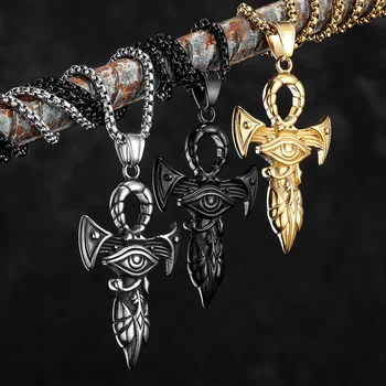 Auge des Horus Männer Halsketten Edelstahl Anhänger Kette Frauen Mode Schmuck Retro Punk Neue In Zubehör
