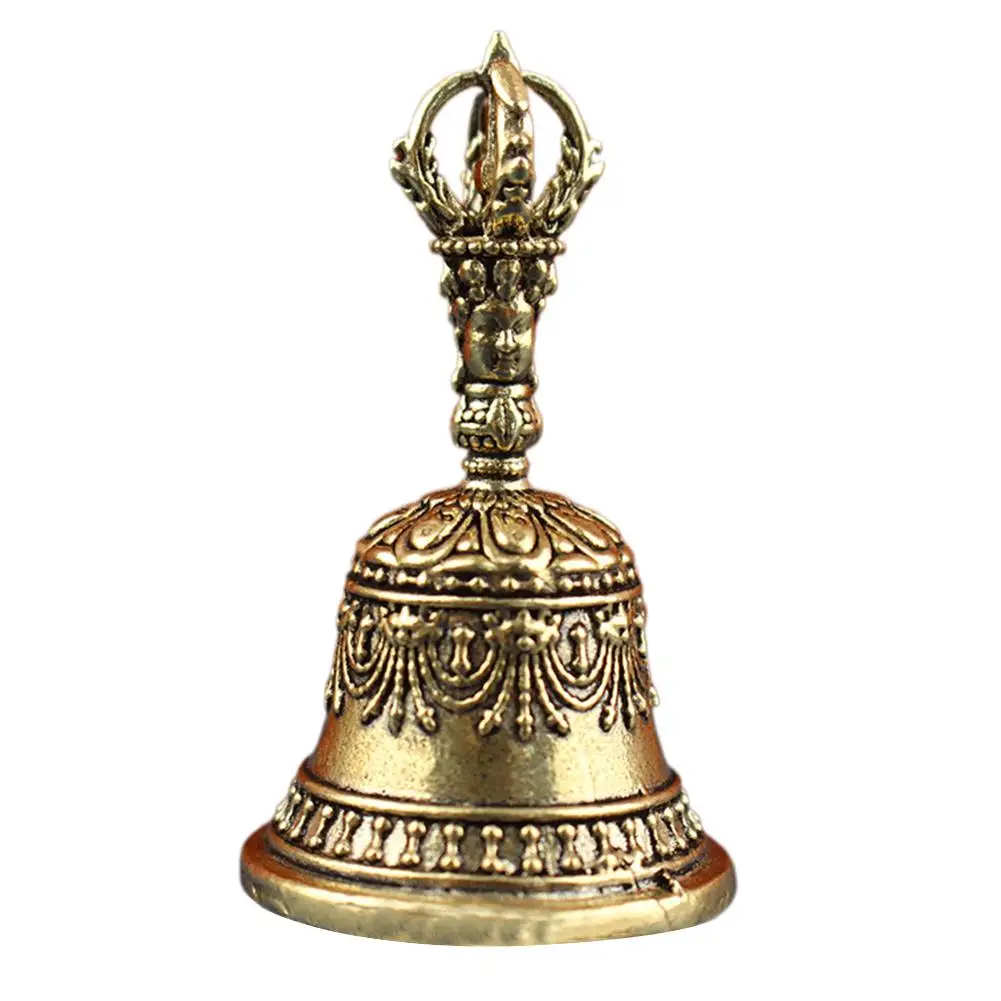 Tibetische Ritualglocke aus Messing, buddhistische Vajra-Handglocke für Meditationsaltar, antikes