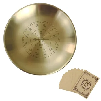 Pentagramm-Altar-Ritual, brennender Halter, Platte, 14 cm, langlebige Altarschale, Edelstahl
