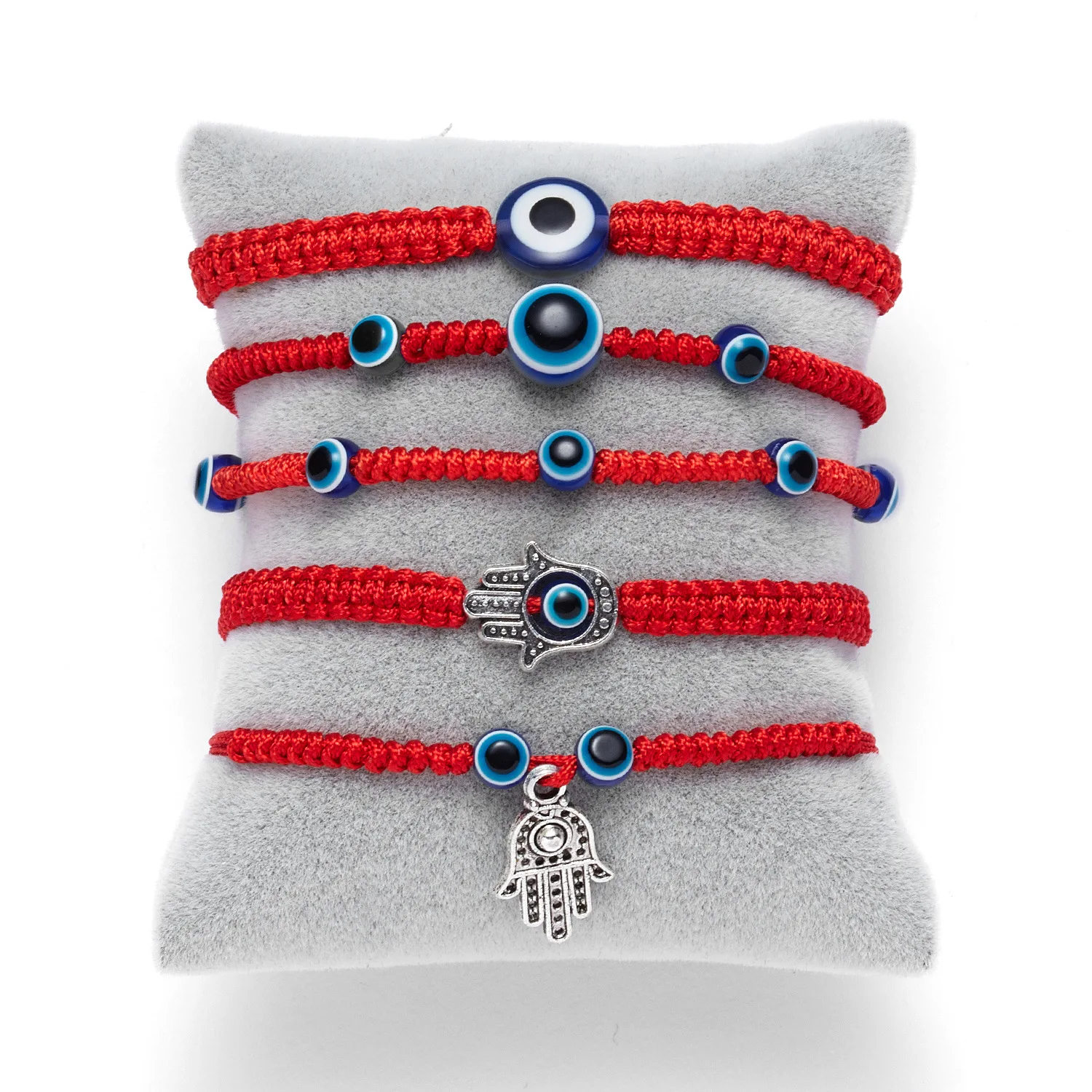 Hamsa Hand verstellbare rote Schnur Armbänder Hand von Fatima – Bild 3