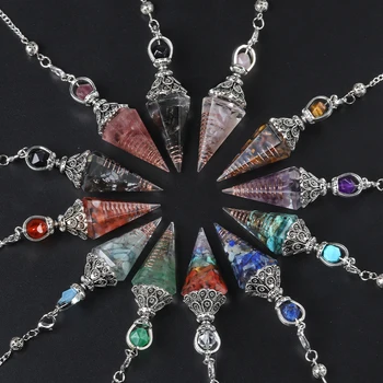 Natürliche Stein Geist Pendel Anhänger Gitter Kette Energie Glück Geheimnisvolle Reiki Harz Für Schmuck Machen