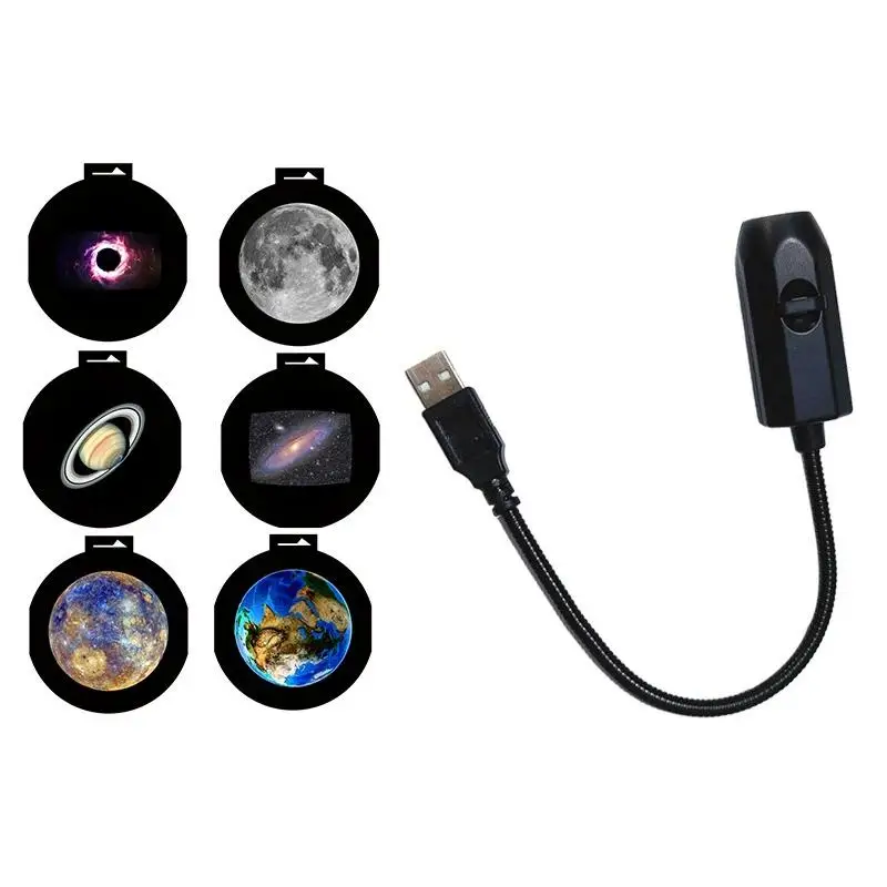 USB Mond-Erde 360-Grad-Projektionslampe Sternenhimmel Nachtlicht mit Fernbedienung für Kinderzimmer