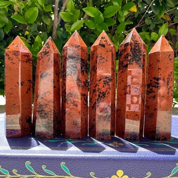 Roter Obsidian-Spitze, Mahagoni-Obsidian-Spitze, roter Obsidian-Turm für Heimdekoration, als Geschenk