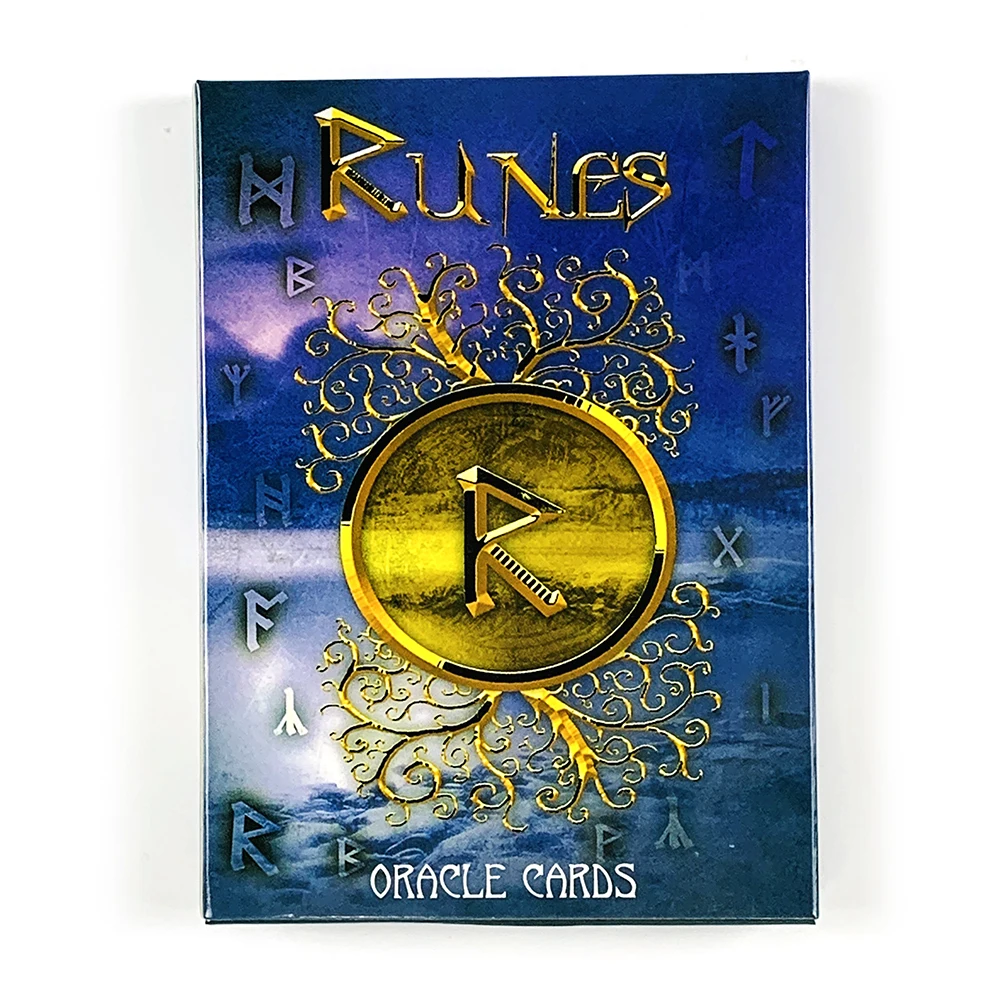 Runen-Orakelkarten 24 Karten Nordische Runen-Orakelkarten Mystisches Wahrsage-Deck Brettspiel für spirituelle