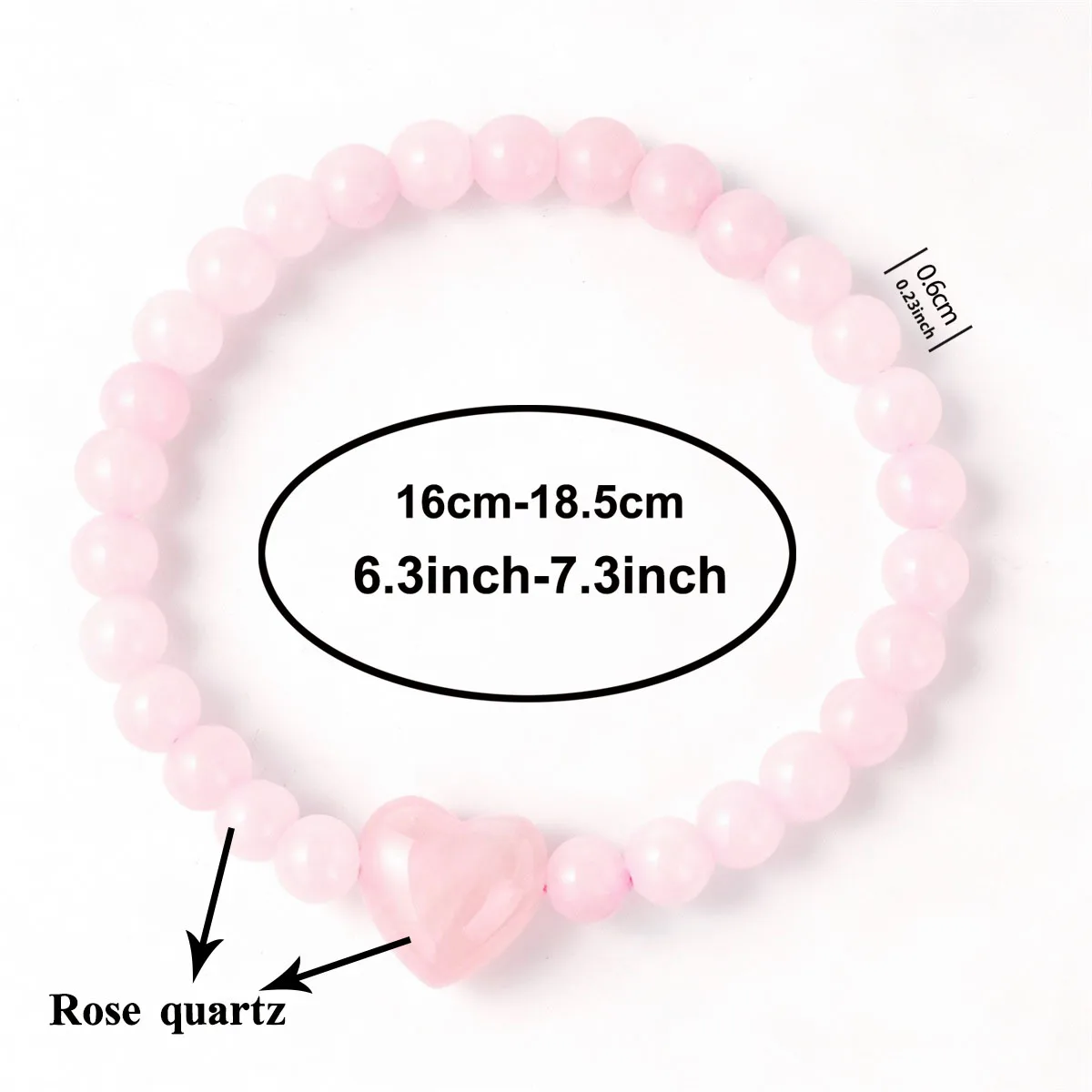 Rosenquarz-Armbänder für Frauen Liebesherz-Kristall – Bild 2