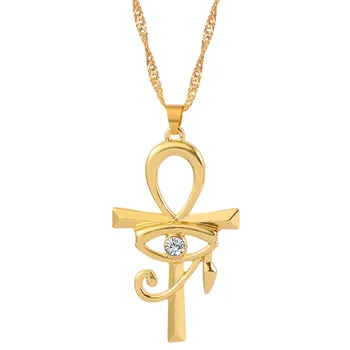 Auge des Horus Ägypten Mode Charm Anhänger Ankh Kreuz Religiöse Halskette für Frauen Choker Halsketten Schmuck