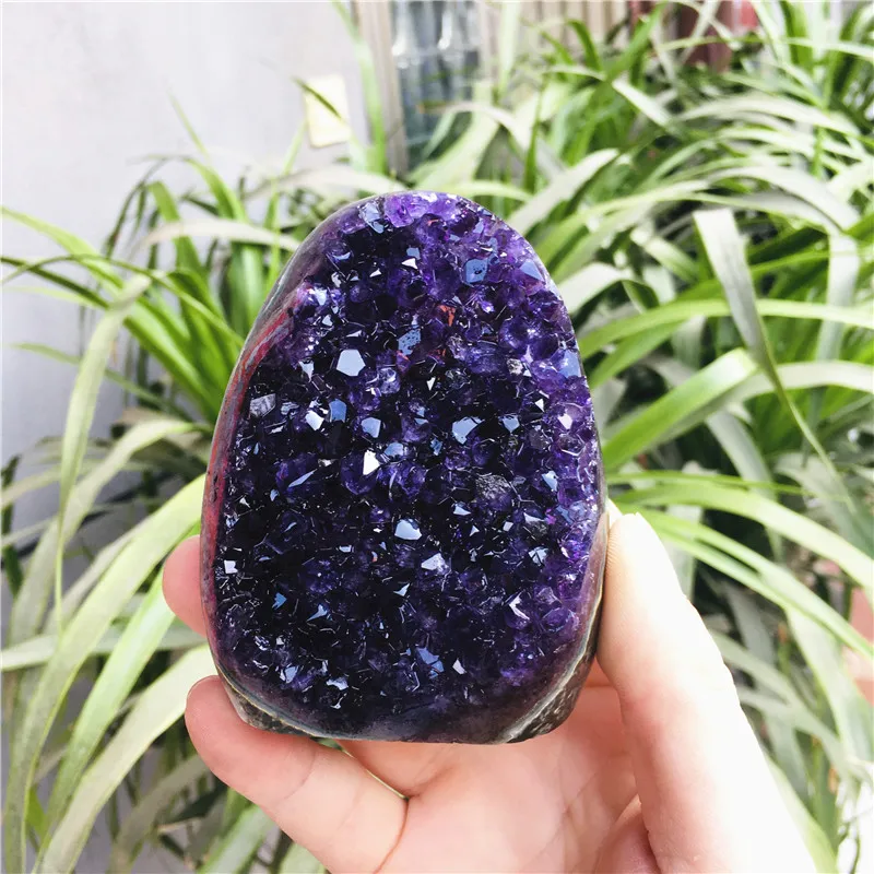 Natürliche Kristall Cluster Amethyst Stein Geode Rohquarz Mineralien – Bild 3