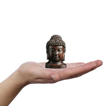2.36 ''holz Shakyamuni Statue 6cm Holz Buddha Statue Kreative Tathagata Figuren Mahagoni Indien Buddha Kopf