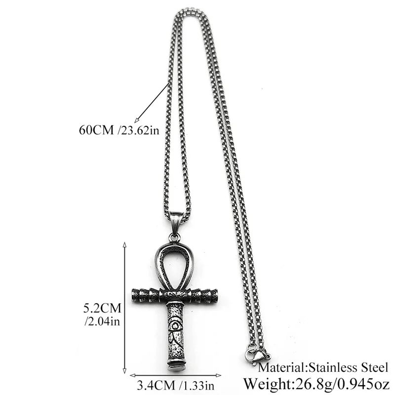 Auge des Ra Horus Ankh Kreuz Anhänger Halsketten für Frauen Männer – Bild 6