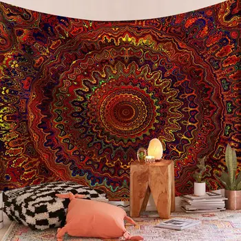 Indischer Mandala Wandbehang Wandteppich Boho Wandtuch Wandteppiche Dekor Psychedelic Hippie Böhmen