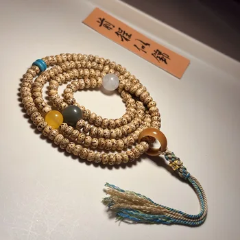 108 Perlen Hainan Xingyue Bodhi-Samen Handpoliertes Goldenes Kreatives Buddha-Themen Unisex Gebetsarmband