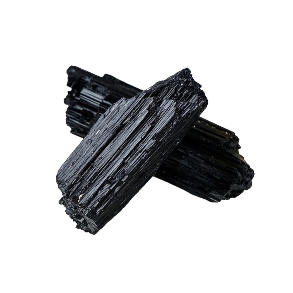 Natürlicher schwarzer Turmalinkies, rohes Erz, unregelmäßiges Kristallmineralprobe, Reiki-, roher Stein