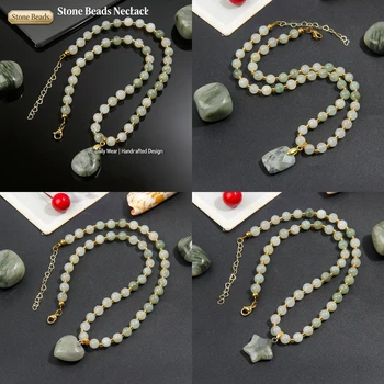 Exquisite, Elegante und Modische Halskette mit Naturstein-Anhänger, Geeignet für Damen-Schmuck und Accessoires