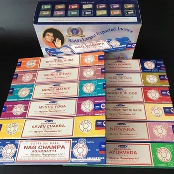 India Stick Räucherstäbchen, weißer Salbei, Sandelholz, natürlicher Haushalt, Innenbereich, saubere Luft