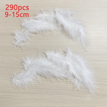 9-15 cm lange weiße Federn für Traumfänger-Dekoration, Karnevalshüte, Hochzeit, Basteln, Baum (290 Stück)