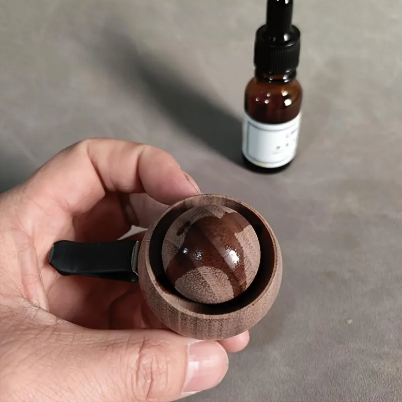 Mini-Duftöldiffusor aus Holz, natürlicher Duft-Aromadiffusor für Auto – Bild 4