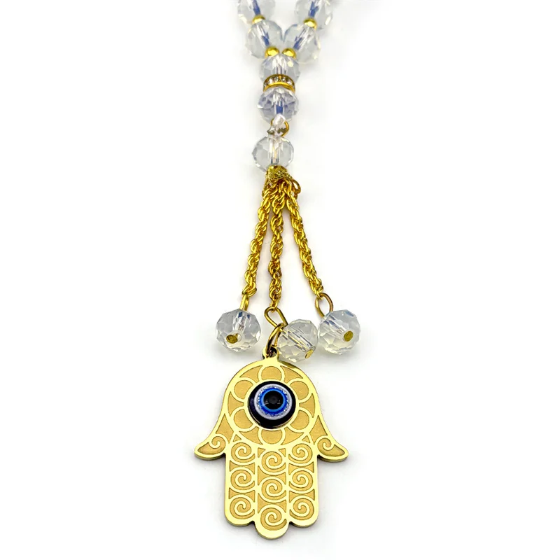 Islam Hamsa Hand Evil Blue Eye Auto Anhänger für Frauen Männer – Bild 5