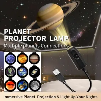 USB-Deckenprojektor für Mond und Erde, Atmosphärenlicht, Sternenhimmel-Lampe, Nachtlicht, Romantische