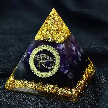 5/8/10/13/15 cm Auge Gottes Energie Harz Sternzeichen Pyramide Naturkristall Orgonit Weisheit Meditation Dekor