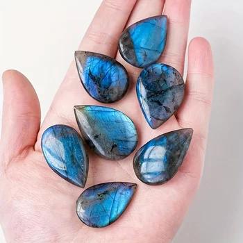 Natürlicher Labradorit-Cabochon, Mehrfarbig, Labradorit-Edelstein-Set, Gemischte Größen, Handpolierte