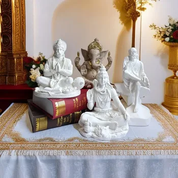 Harz indische Ganesha Shiva Gott Statue Sai Baba von Shirdi Skulptur Herr Hanuman Hindu Buddha religiöse