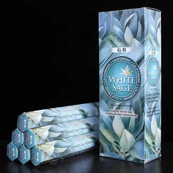 Duft 110 Stück weiße Salbei-Lavendel-Räucherstäbchen Palo Santo-Düfte für Zuhause, Sandelholz, indischer