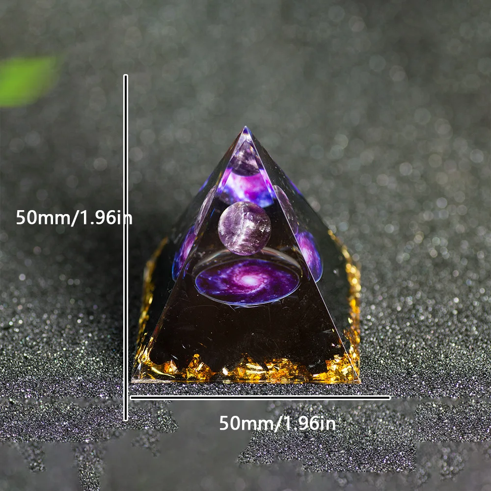Galaxy Orgon-Pyramide mit Amethyst-Kristallkugel Innen – Bild 6